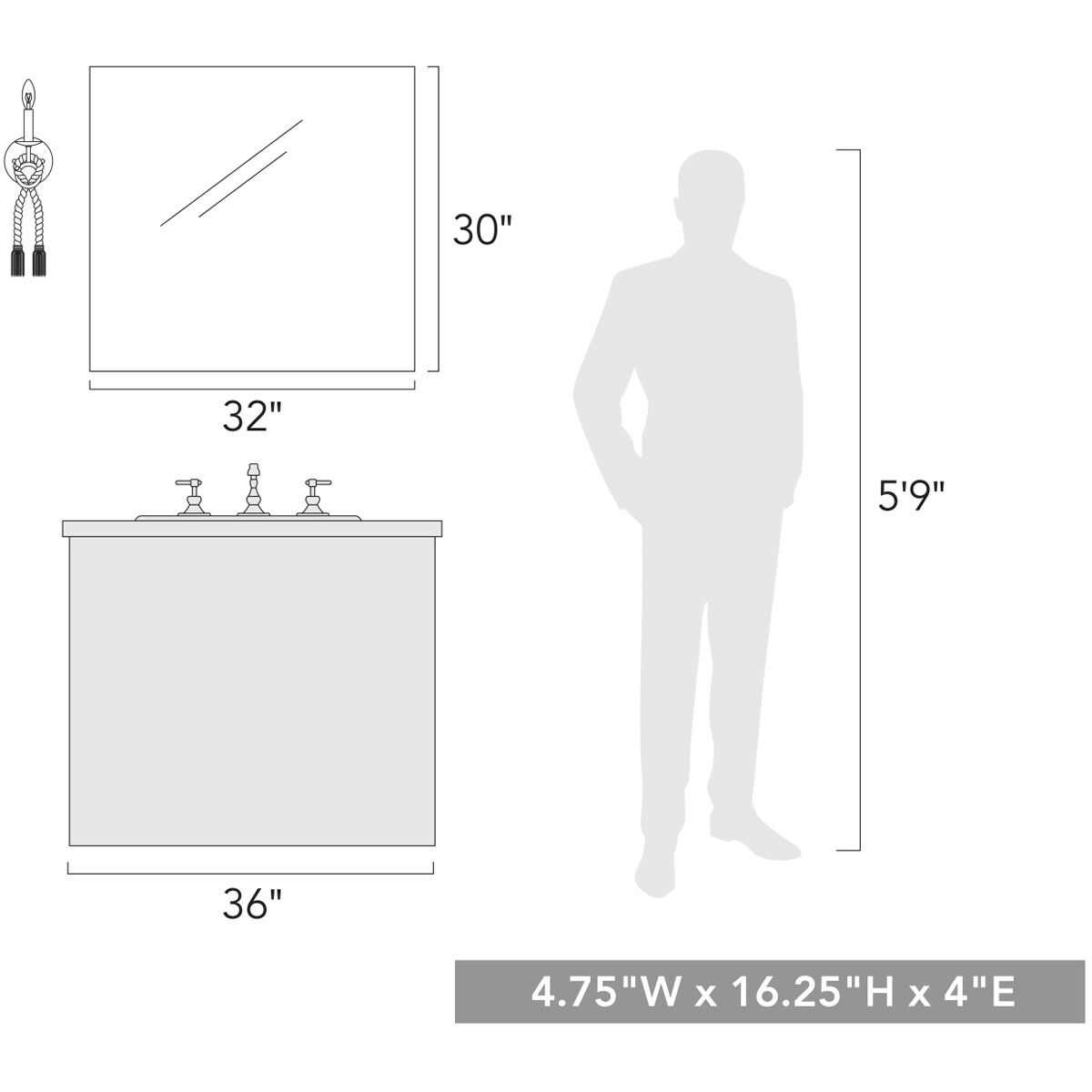 Marissa 1 Light 4.75 inch Matte Black ADA Wall Sconce Wall Light